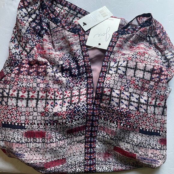 Joie Silk Mini Dress XS Pink V-Neck Georgette Blouson Relaxed Short Lightweight - Picture 8 of 10